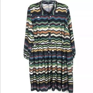 Eloquii chevron sheep novelty dress pleated stripe